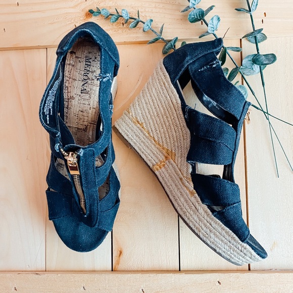 Merona // Macie Dark Denim Espadrille Wedges - Picture 1 of 9